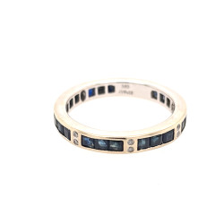 Pre Owned 18ct White Gold Sapphire and Diamond Eternity Ring ZV893